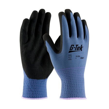 PIP G-Tek Nitrile MicroSurface Nylon Grip Gloves/DZ, Medium, 12PK 34-500/M